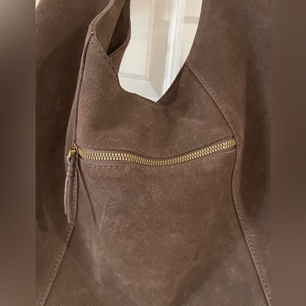 NWT American Leather Co. Marietta Knot Brown Suede Hobo Bag (MSRP $195) - Picture 2 of 7